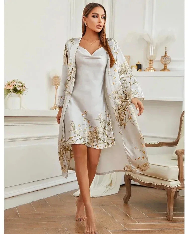 Dynasty Satin Kimono Loungewear