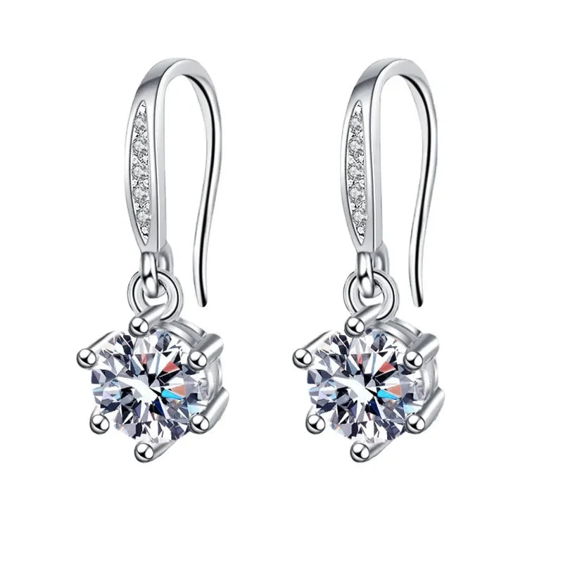 Iconic 925 Sterling Silver Crystal CZ Stud Earrings