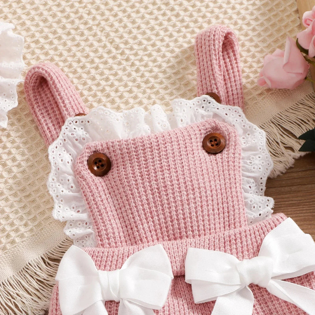 LUX Girls Knit Bodysuit Romper 2pcs