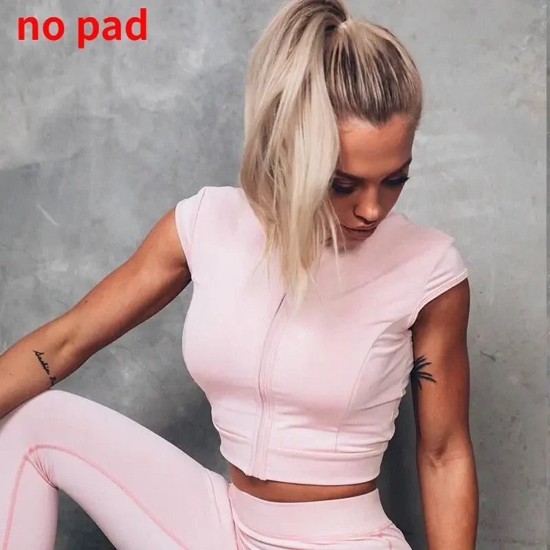Yoga Top with Zipper Front