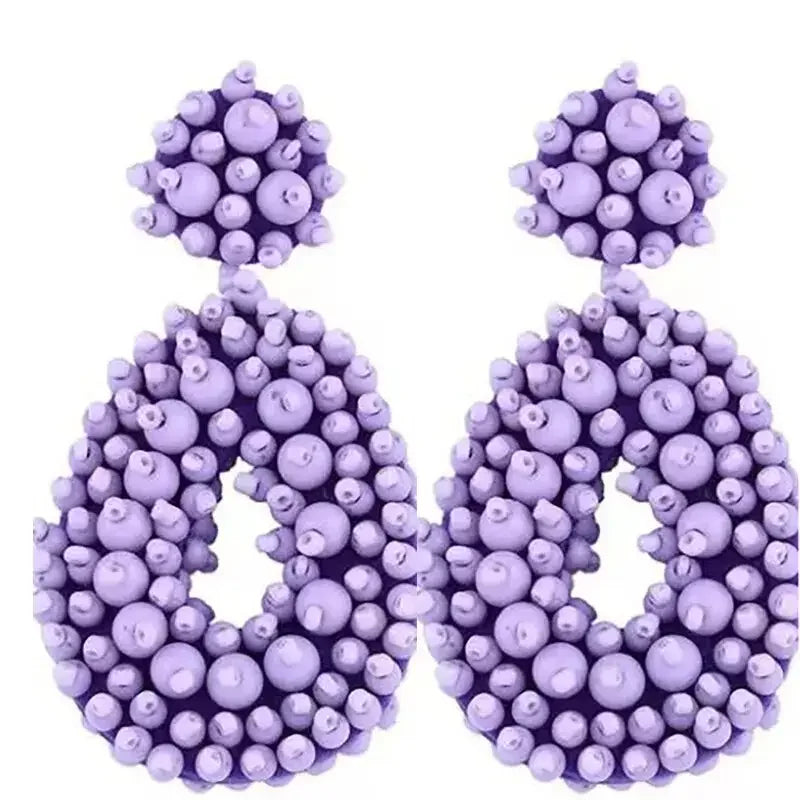 MANILAI Boho Fashion Beads Drop Earrings For Women Handmade Beaded Dangle Statement Earring Jewelry Gifts Wholesale
