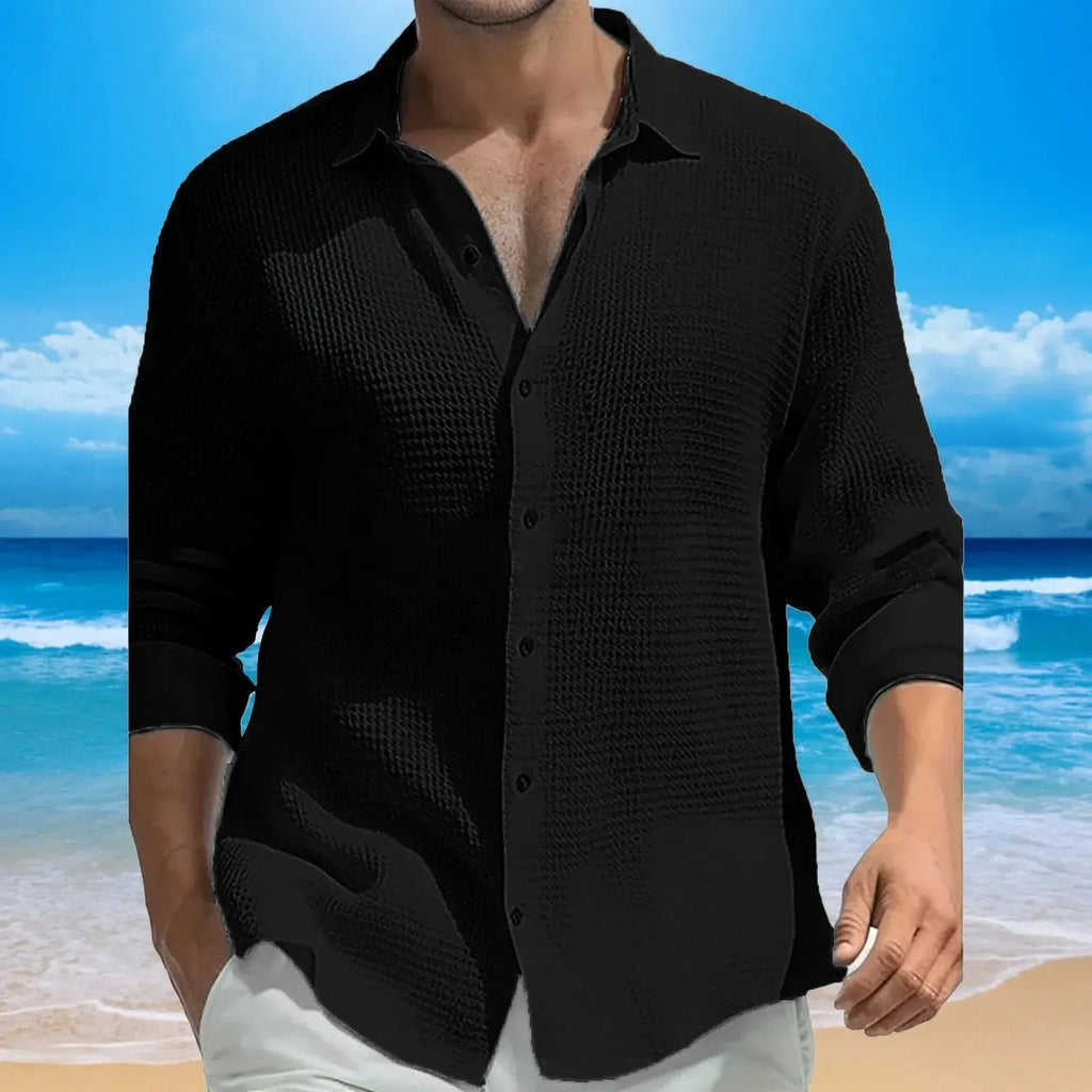 Men’s Italian Waffle Long Sleeve Top