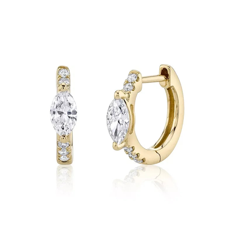 CRMYA Fashion Cubic Zirconia Cz Silver Gold Plated Hoop Earrings For Women Engagement Wedding Trendy Jewelry