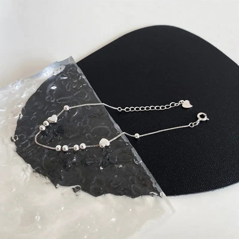 Romance 925 Sterling Silver Double Love Bracelet