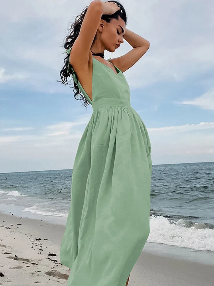 Summer A-Line Flare Midi Dress