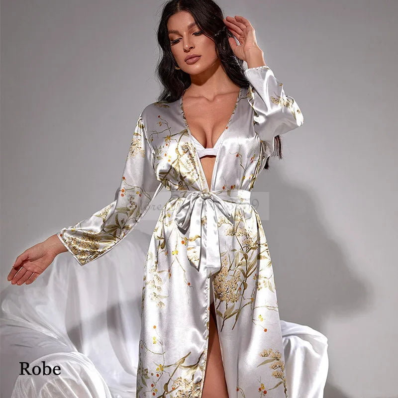 Manifest Kimono Satin Sleepwear Set