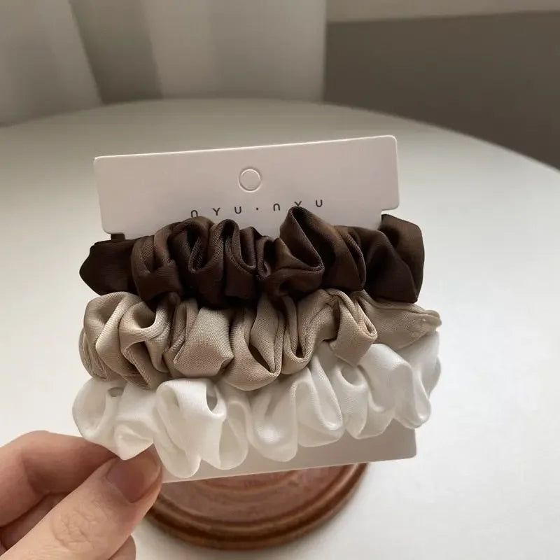 Satin Hair Scrunchies 3Pcs/Set