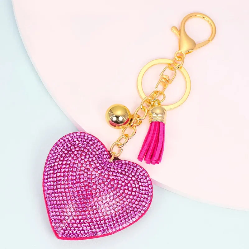 Heart Shaped Bling Keychain