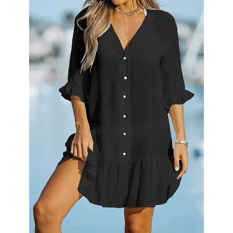 Beach Babe Ruffled Mini Dress