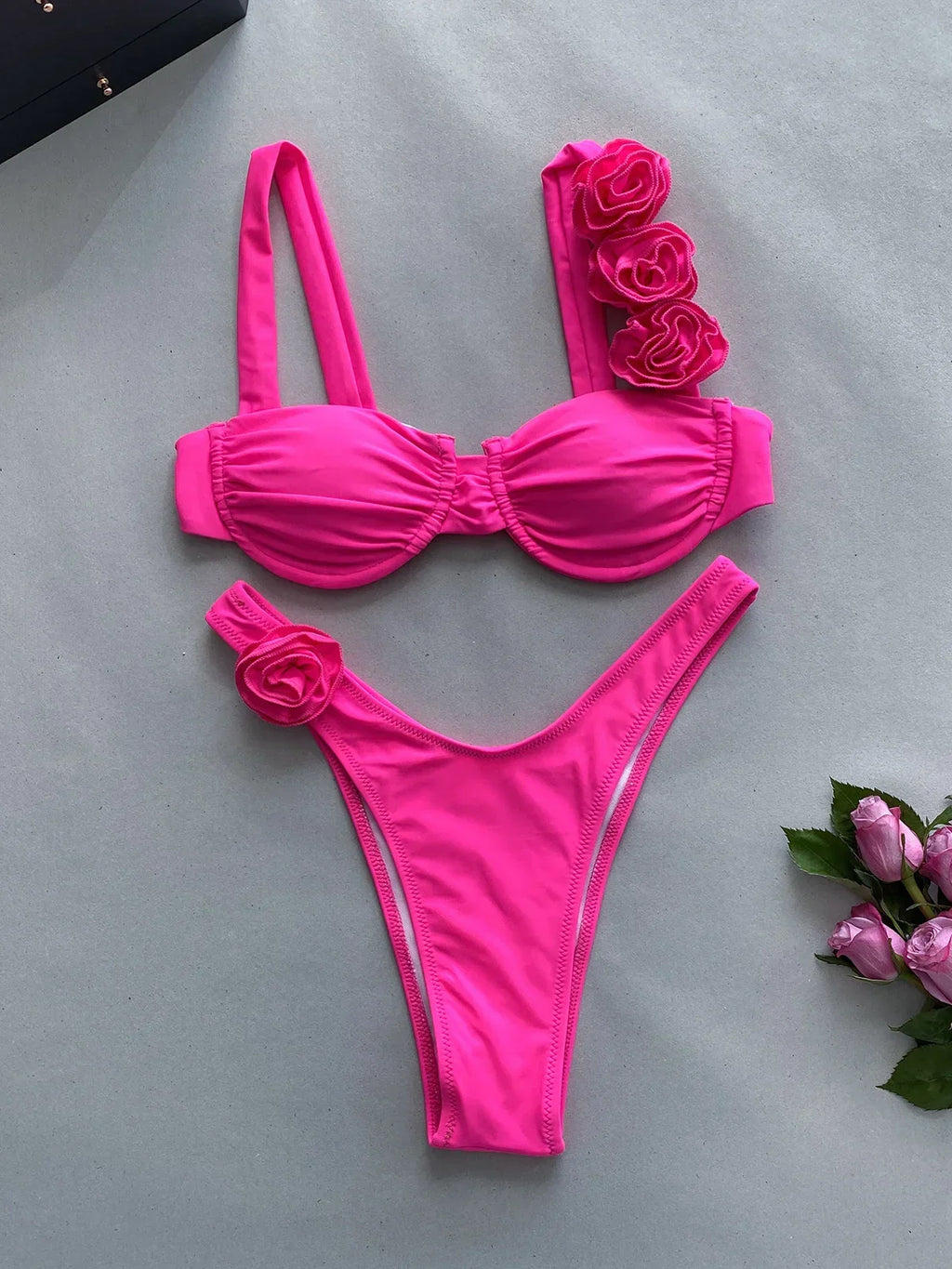 Push Up Bikini Two Pieces Bikini Set Flower Women Swimsuit Brazilian Biquini Sexy Female Swimwear Bathing Suit Beachwear