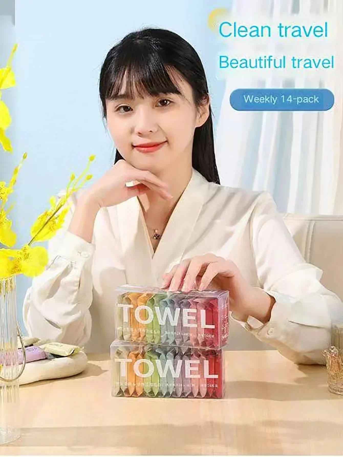 Portable Candy Compressed Towel Day Throw Towel Thickened and Enlarged Cotton Face Wash Travel Pack Disposable Face Towel