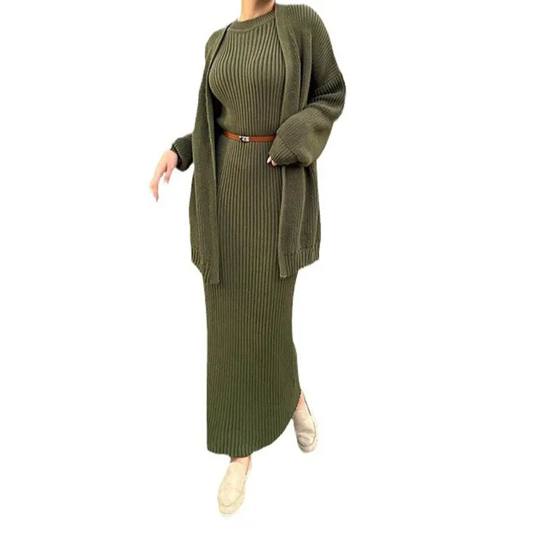 Lux Cardigan & Maxi Dress Set
