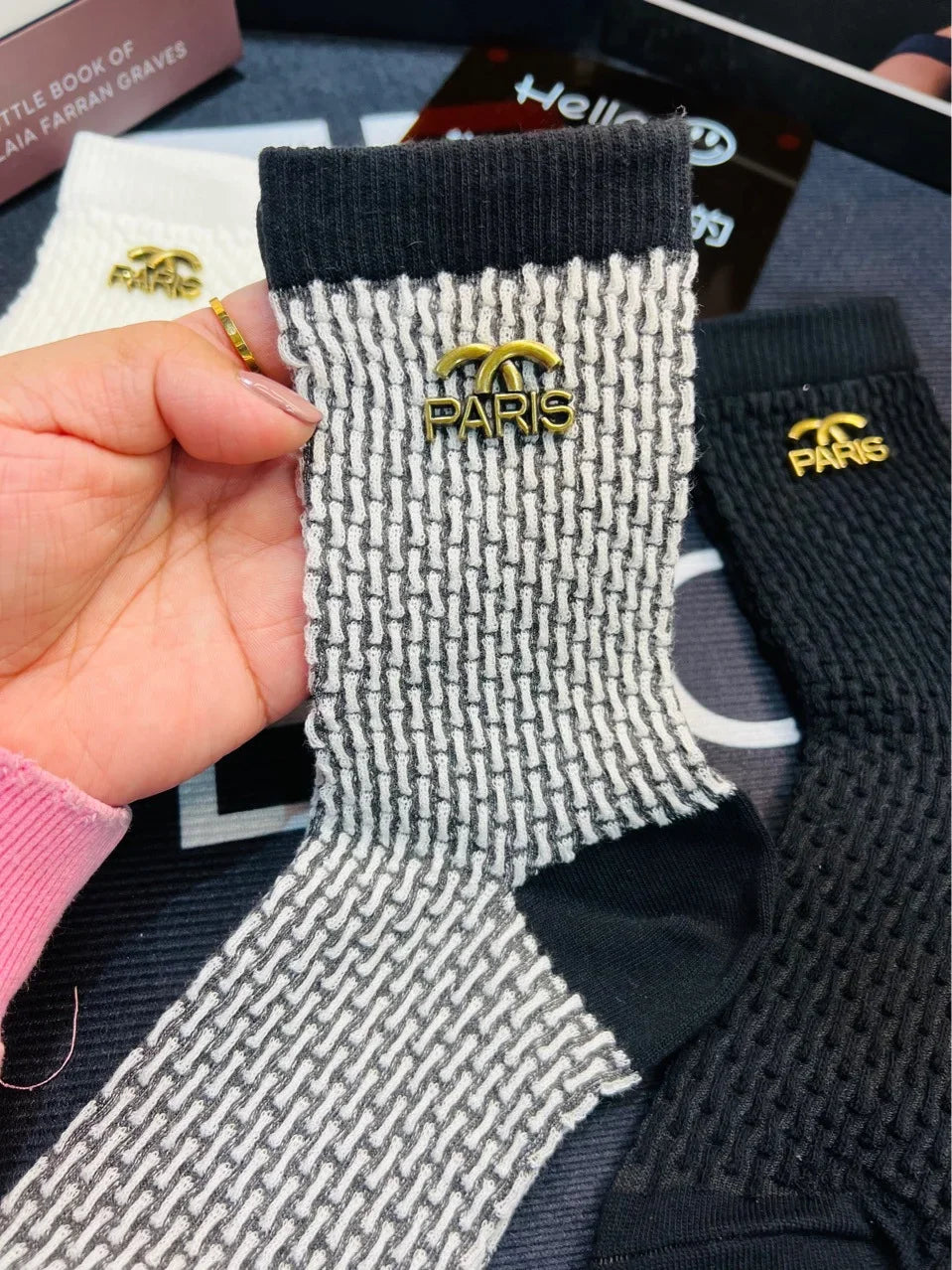 Retro Metal Letter Label Socks Brand Designer Sock Europe Letter Cotton Luxury Socks Sexy Warm Personality Fashion Boots Socks