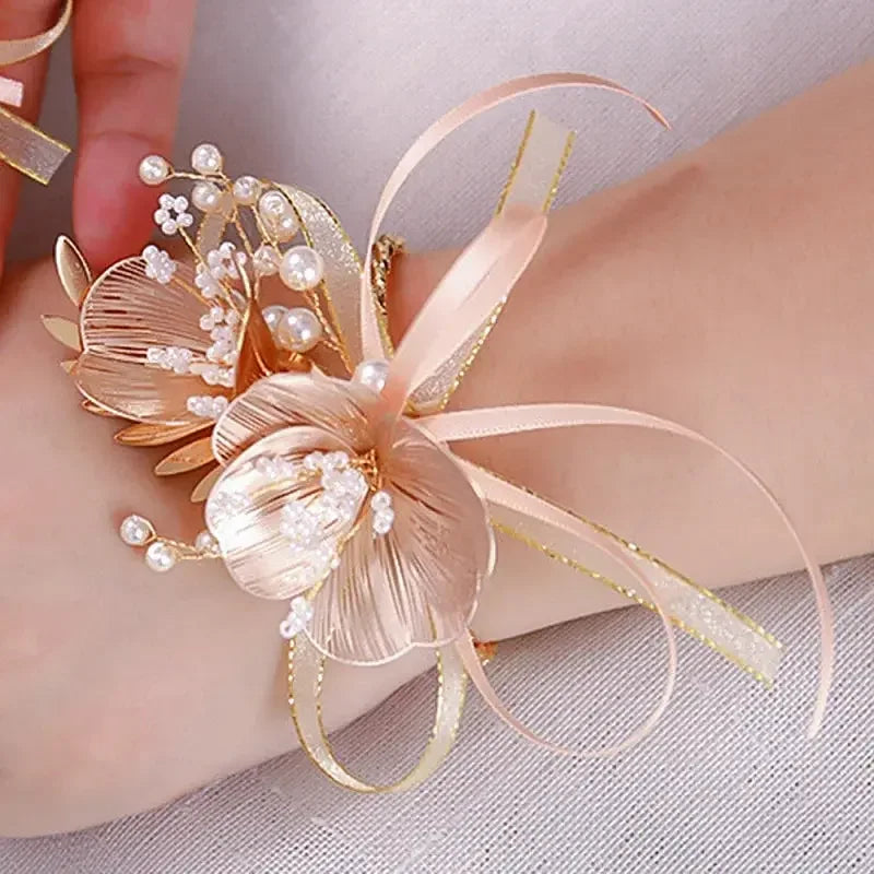 Flower Hairband Bridal Hair Jewelry Pearl Crystal Headband Elegant Birthday Party Tiara Crown Wedding Hair Accessories For Women