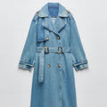 Denim Belted Trench Coat
