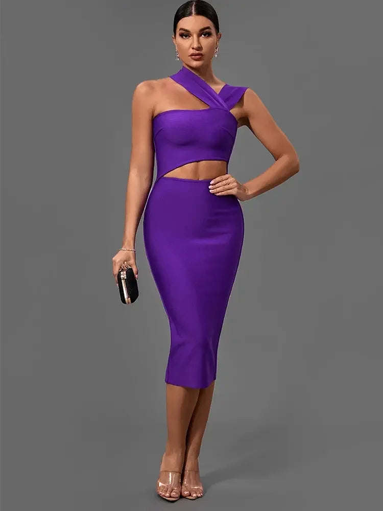 Passion Purple Bodycon Evening Party Dress XS-XL