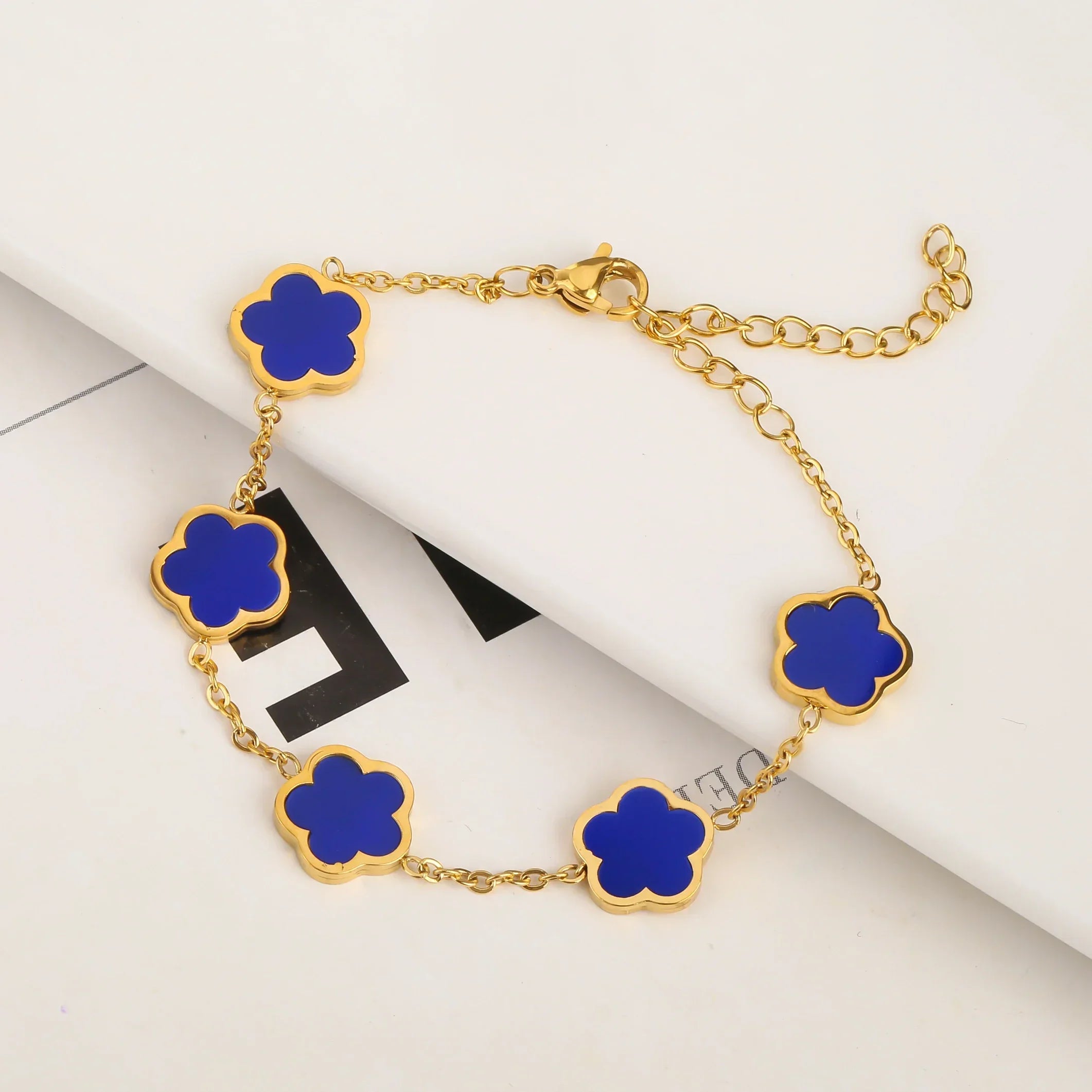 Gold Plated Stainless Steel Flower Bracelet