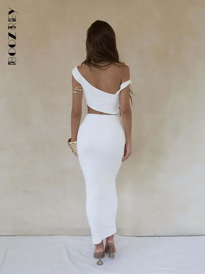 Elegant White Summer Party Maxi Dress