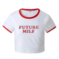 FUTURE MILF Black Baby Crop Tee
