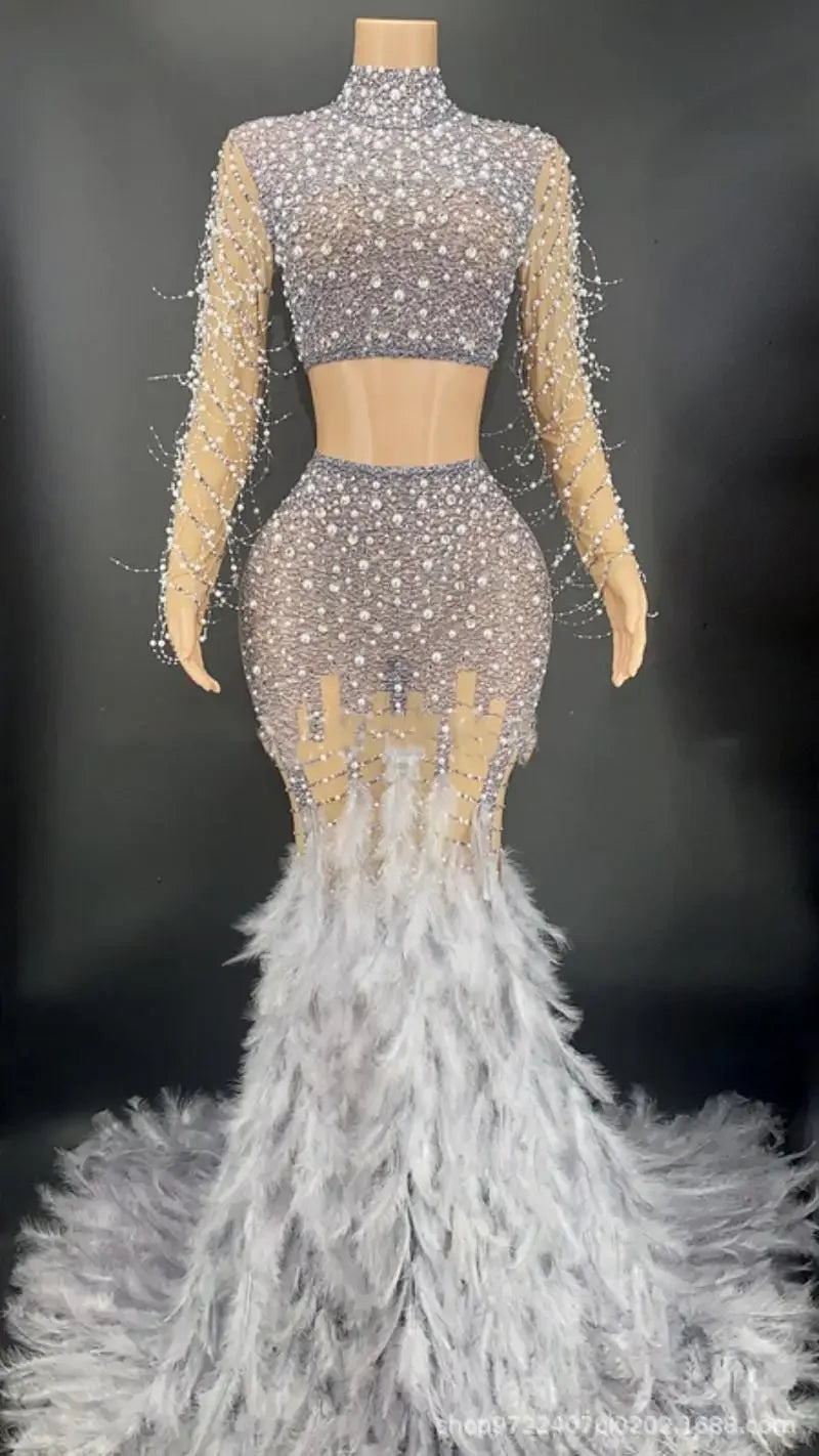 Beaded LUX Maternity Photo Shoot Dress