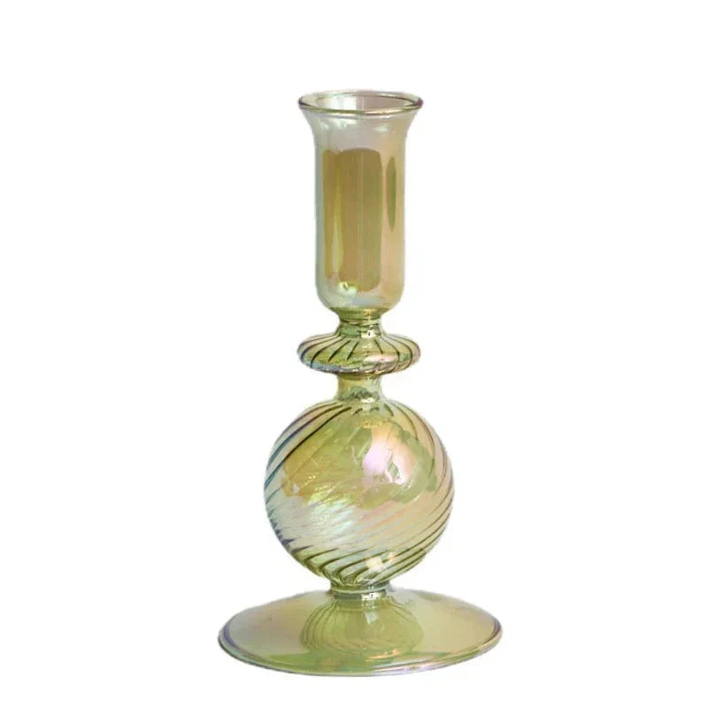 Floriddle Retro Candlesticks Taper Candle Holders Tall Candlesticks Decoration Party Glass Vase Home Decor Wedding Decoration