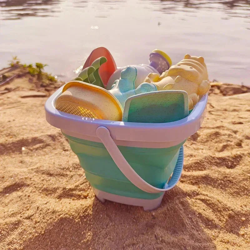 1/11PCS Summer Beach Set Toys for Kids Digging Sand Folding Bucket Watering Bottle Shovels Children Beach Water Game Toys Tools