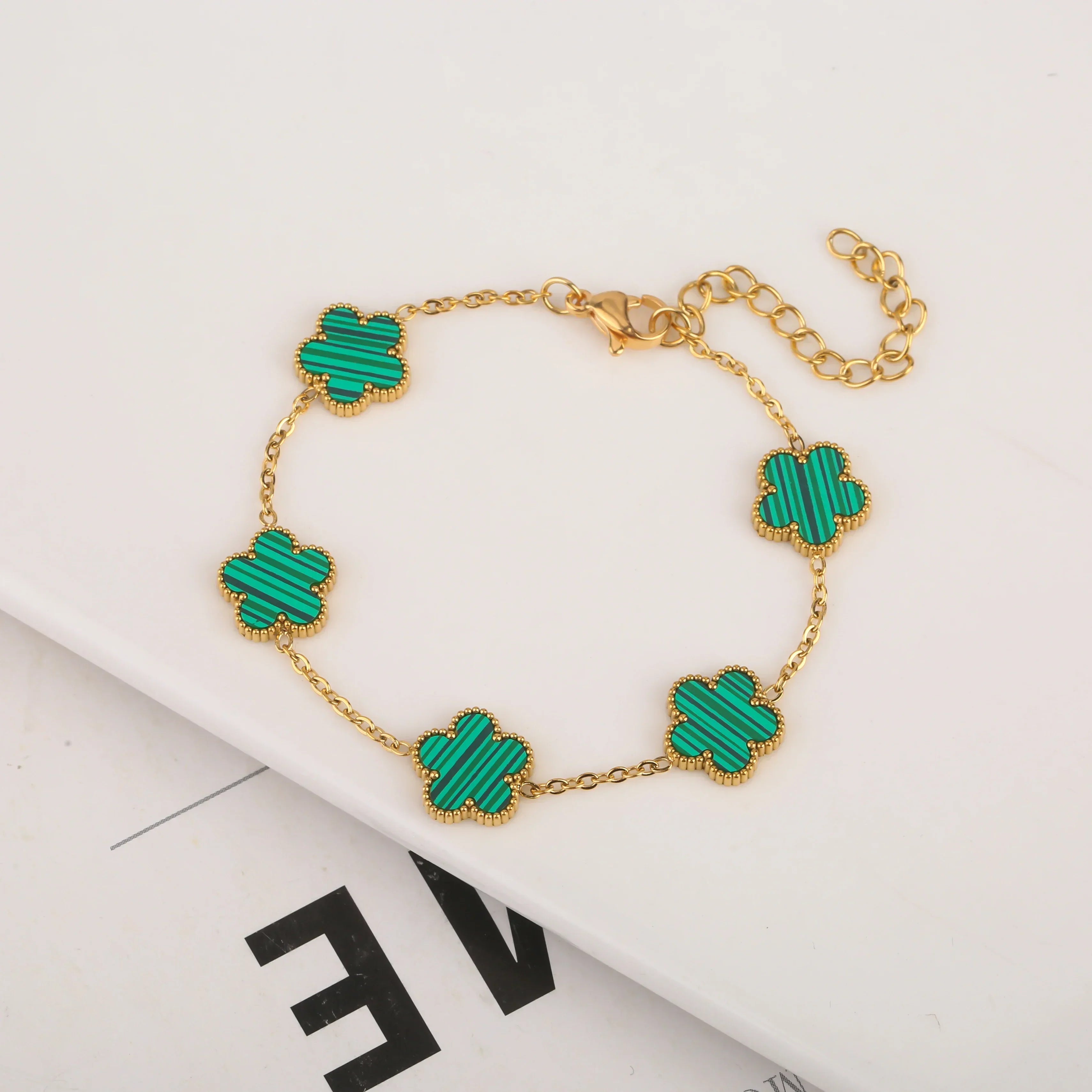 Gold Plated Stainless Steel Flower Bracelet