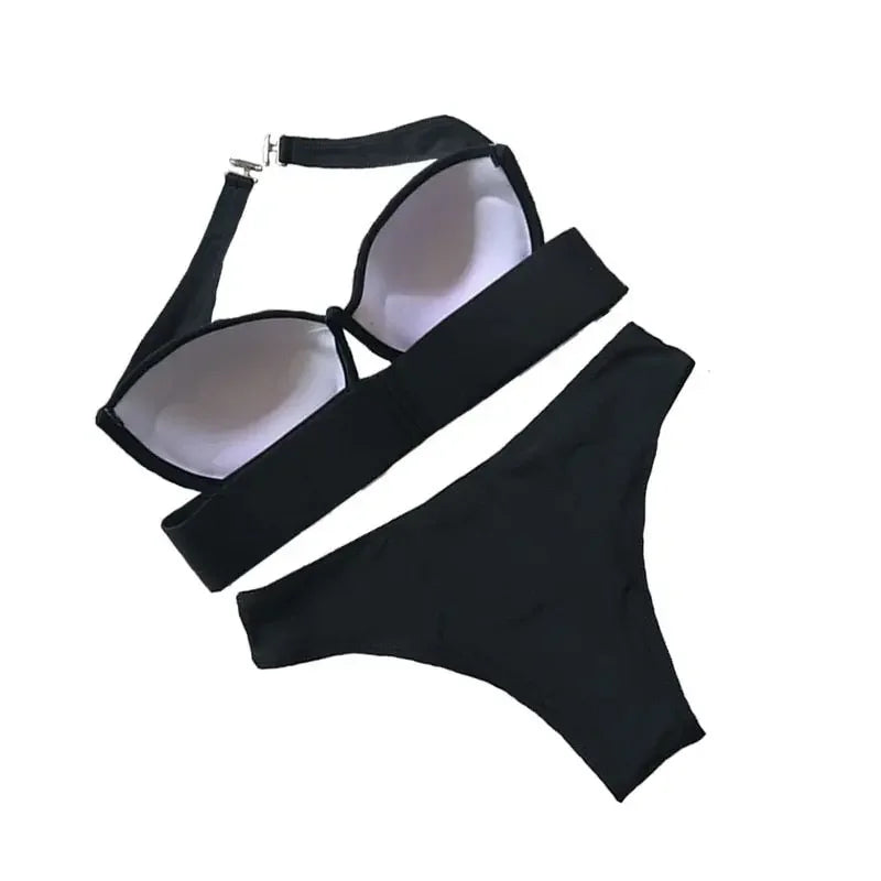 Strapless Double Strap Push Up Bikini