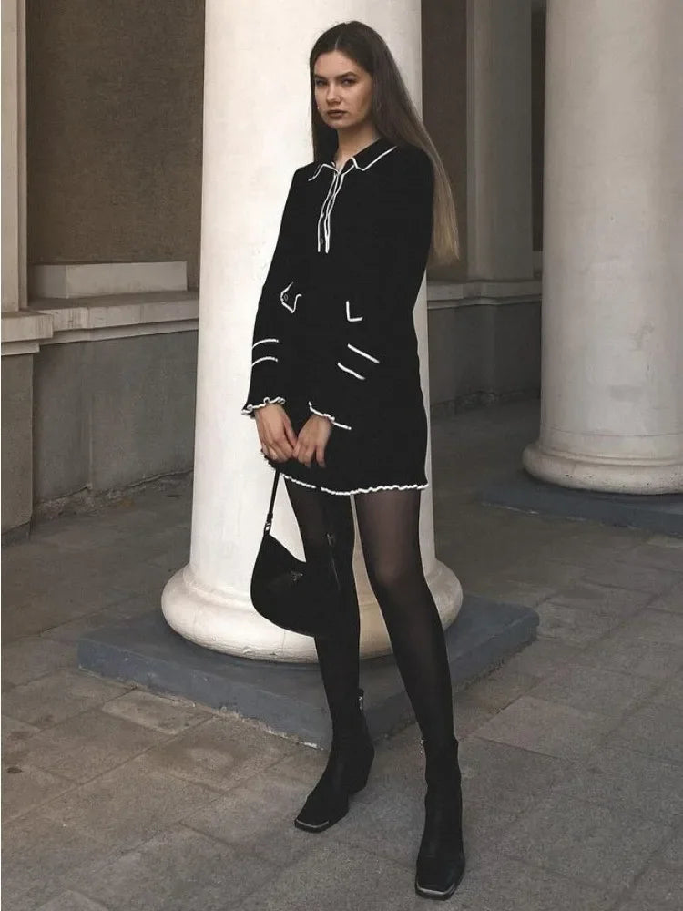Elegant Long Sleeve Mini Dress