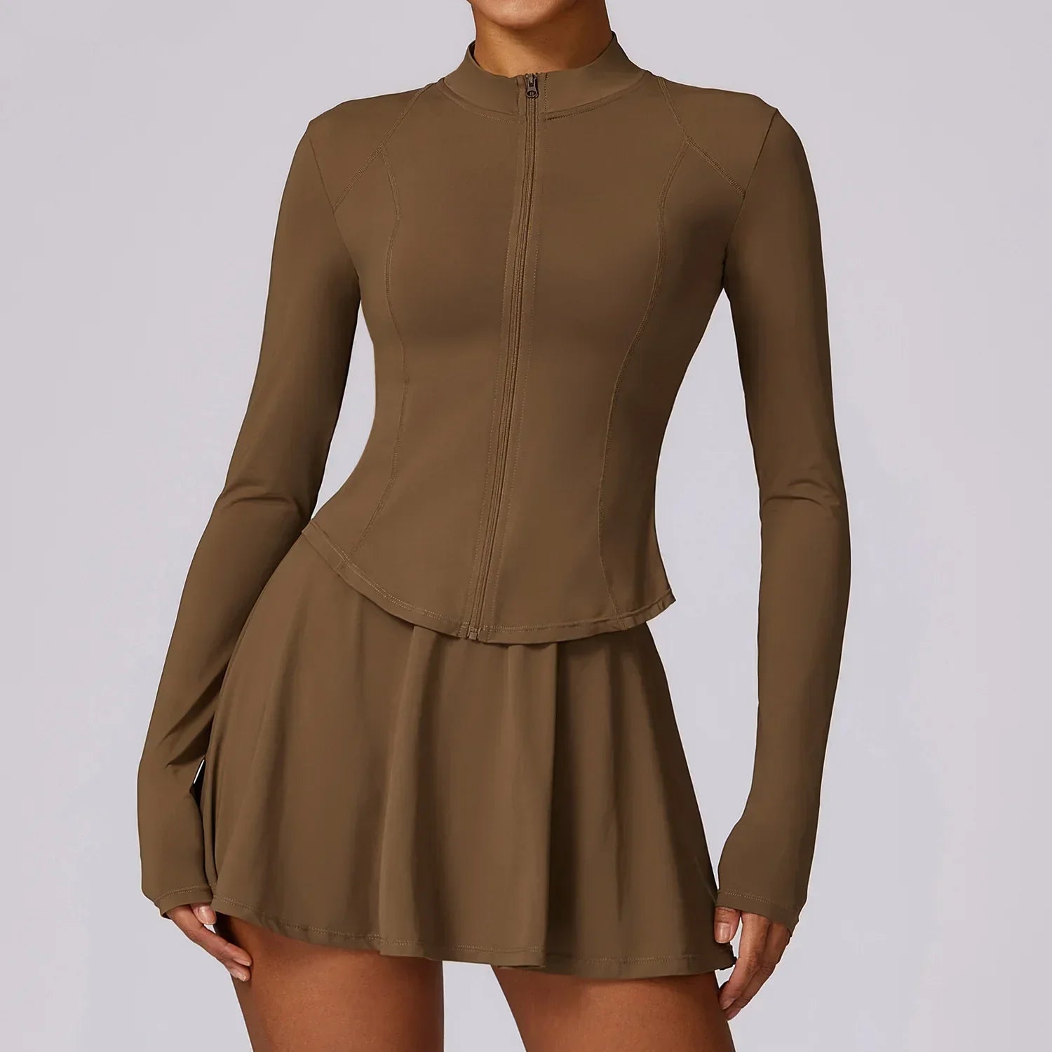Long Sleeve Sports Skirt Set
