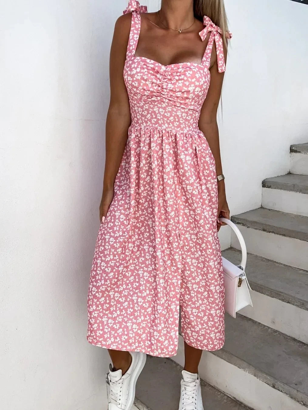 Summer Floral Sling Sun Dress