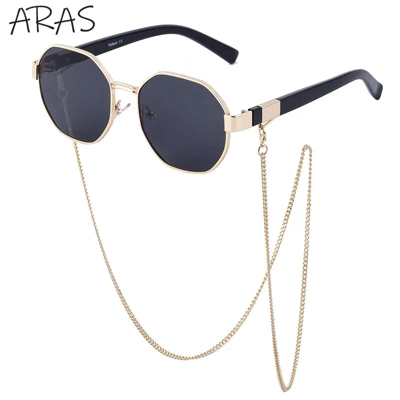 Boho Octagon Sunglasses With Chain