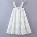 White mini lace dresses for women 2024 Summer party dresses sexy ruffle dress beach outfits for women sundress elegant backelss