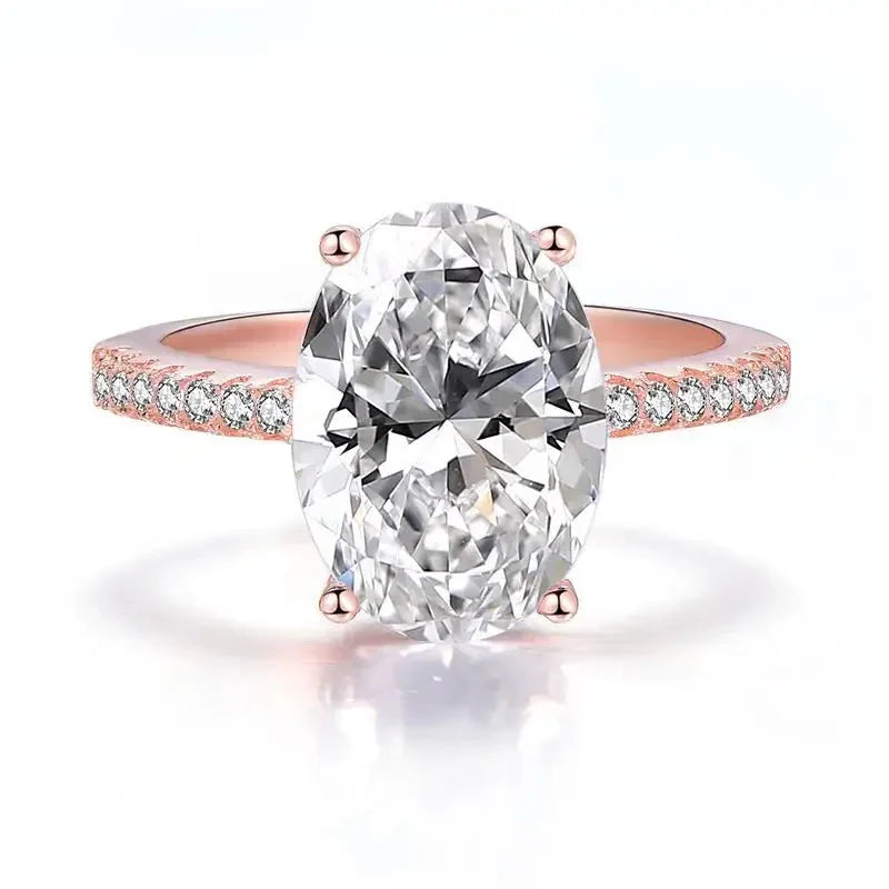 Female Fine ring 925 Sterling silver oval cut 5ct AAAAA Cz stone Engagement Wedding Band Rings for women Bridal Party Jewelry