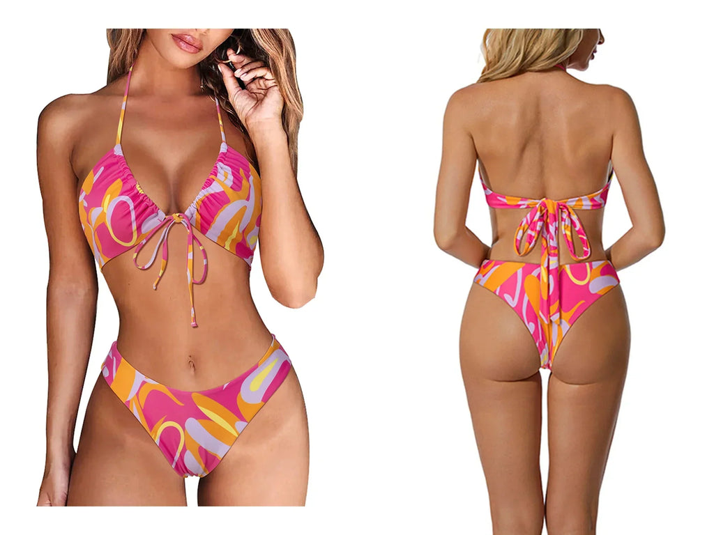 Sexy Micro Bikini Women  2023 New High Cut Swimsuit Summer Swimwear Solid Bathing Suits Beachwear Women Brazilian Push Up Bikini