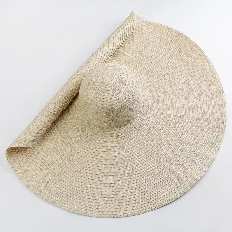 Oversized Foldable Wide Brim Sun Hat For UV Protection