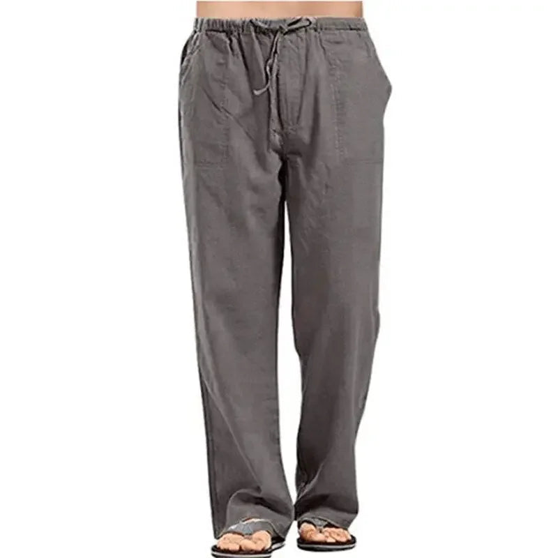 FGKKS Linen Wide Men Pants New Korean Oversize Linens Streetwear Trousers Male Spring Casual Men Pants