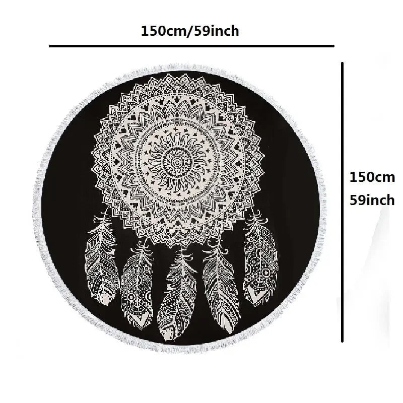Yoga Meditation Microfiber Mandala Round Beach Towel