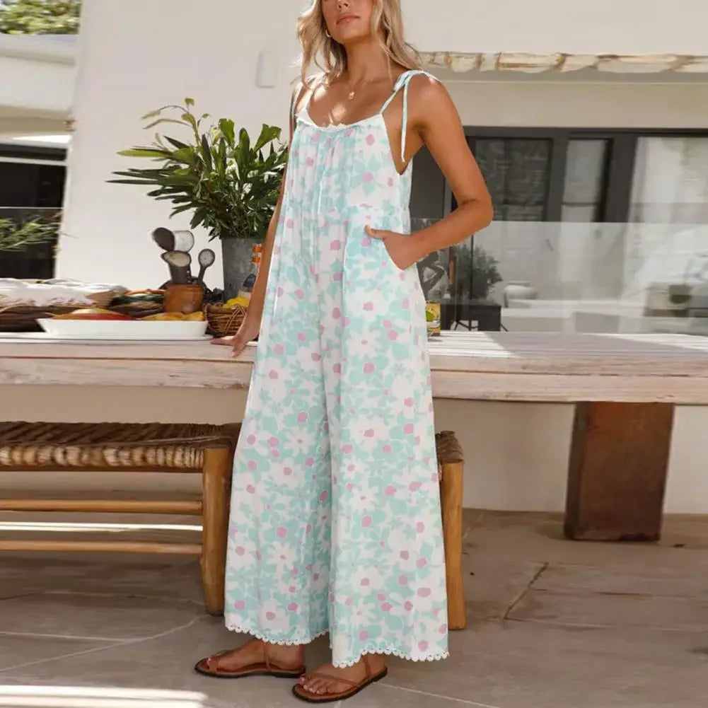 Delilah Wide Leg Jumpsuit With Pockets