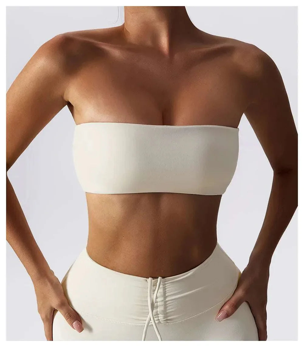 Hearuisavy Casual Sports Bra Gym Underwear Women Breathable Training Yoga Clothes Tube Top Fitness Workout Tank Top Female