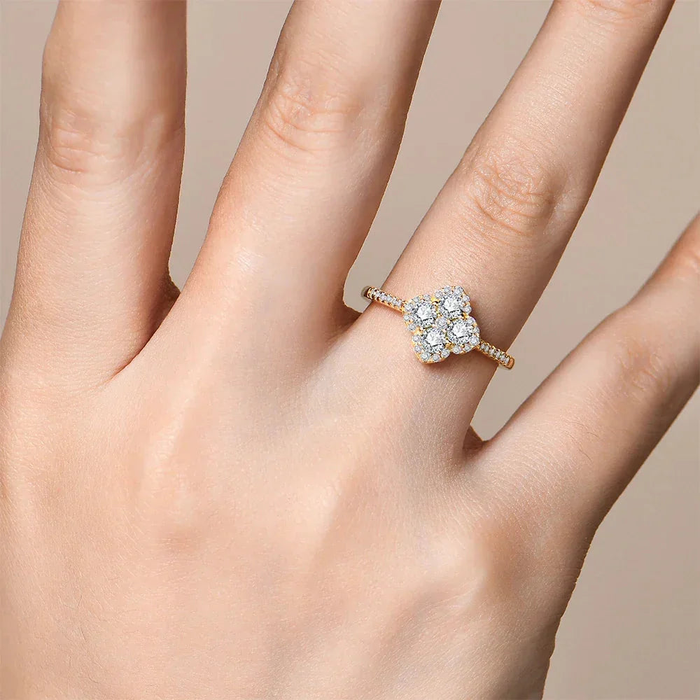 DVVS1 Color 100% S925 Sterling Silver Engagement Ring