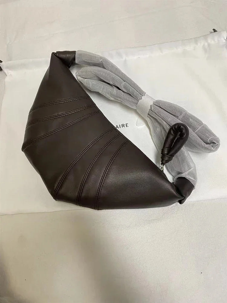 Leather Croissant Bag for Women