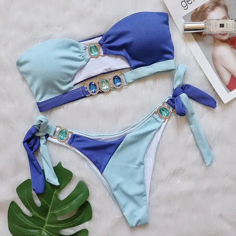 Sunset LUX Bandeau Bling Push Up Bikini