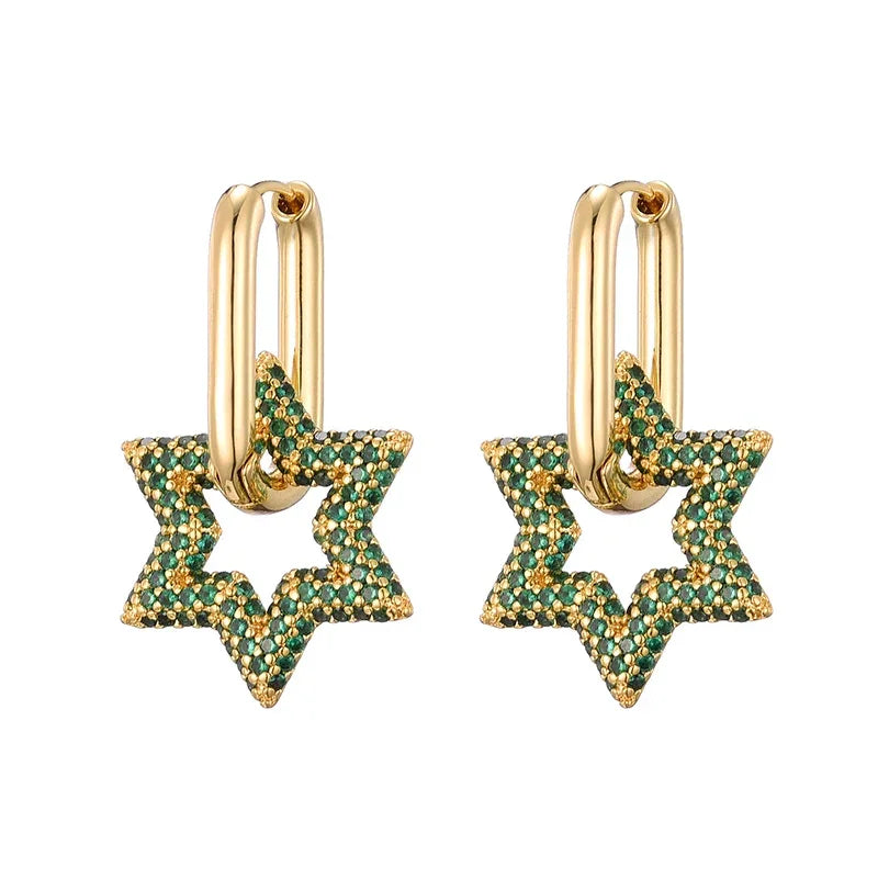 Star Glazed Zircon Earrings