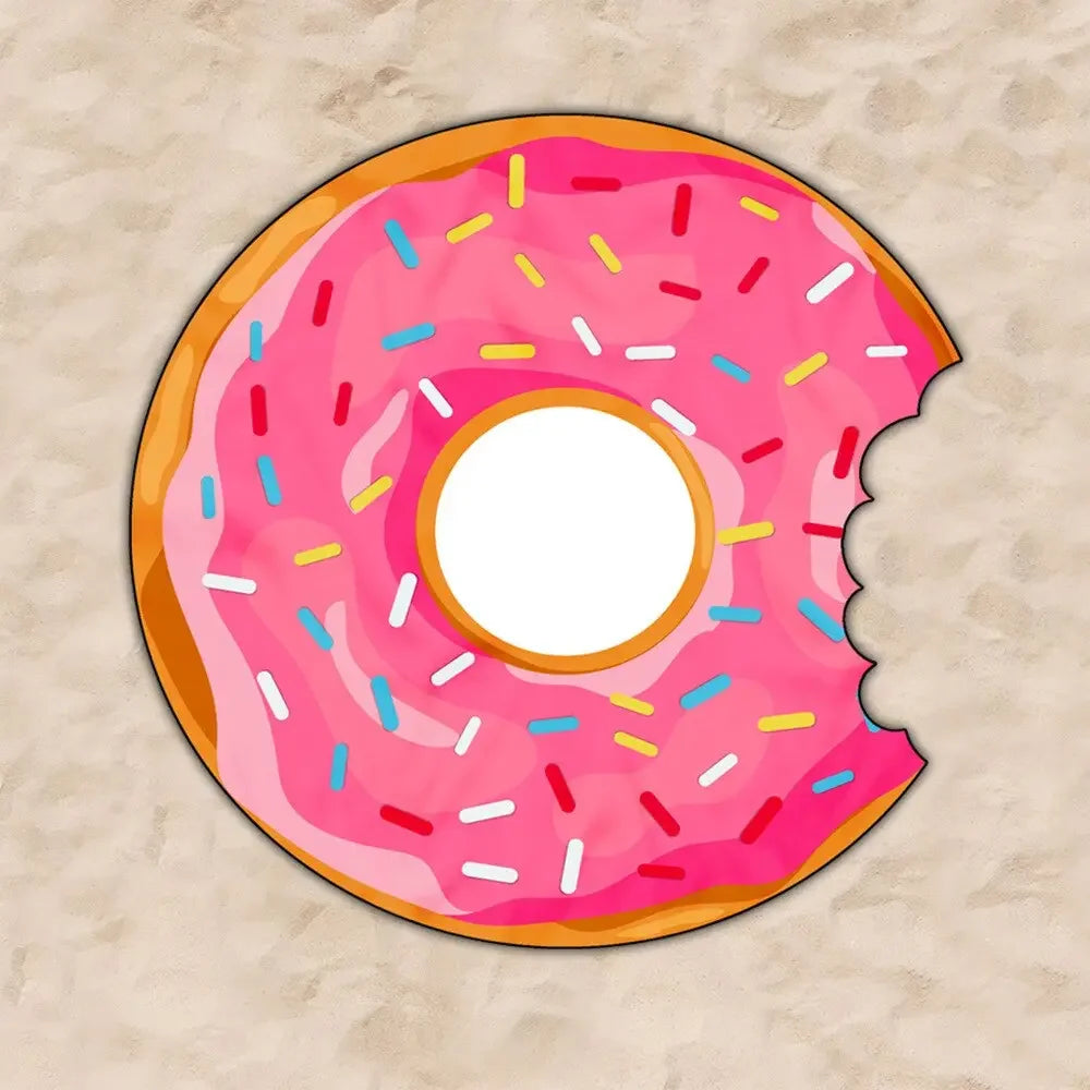 Donut Beach Mat Shaped Swimming Towels Beach Towel Irregular Towel Material Doughnut Mat Bath Towel Bath Robe Travel Towel Camp