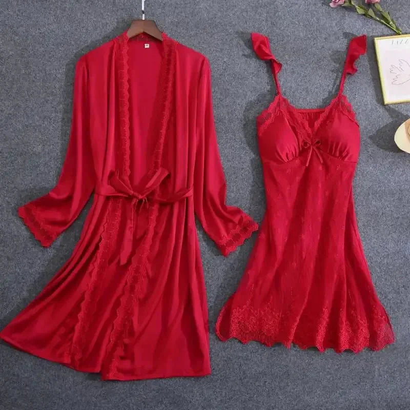 Destiny Lace Robe Sleep Set
