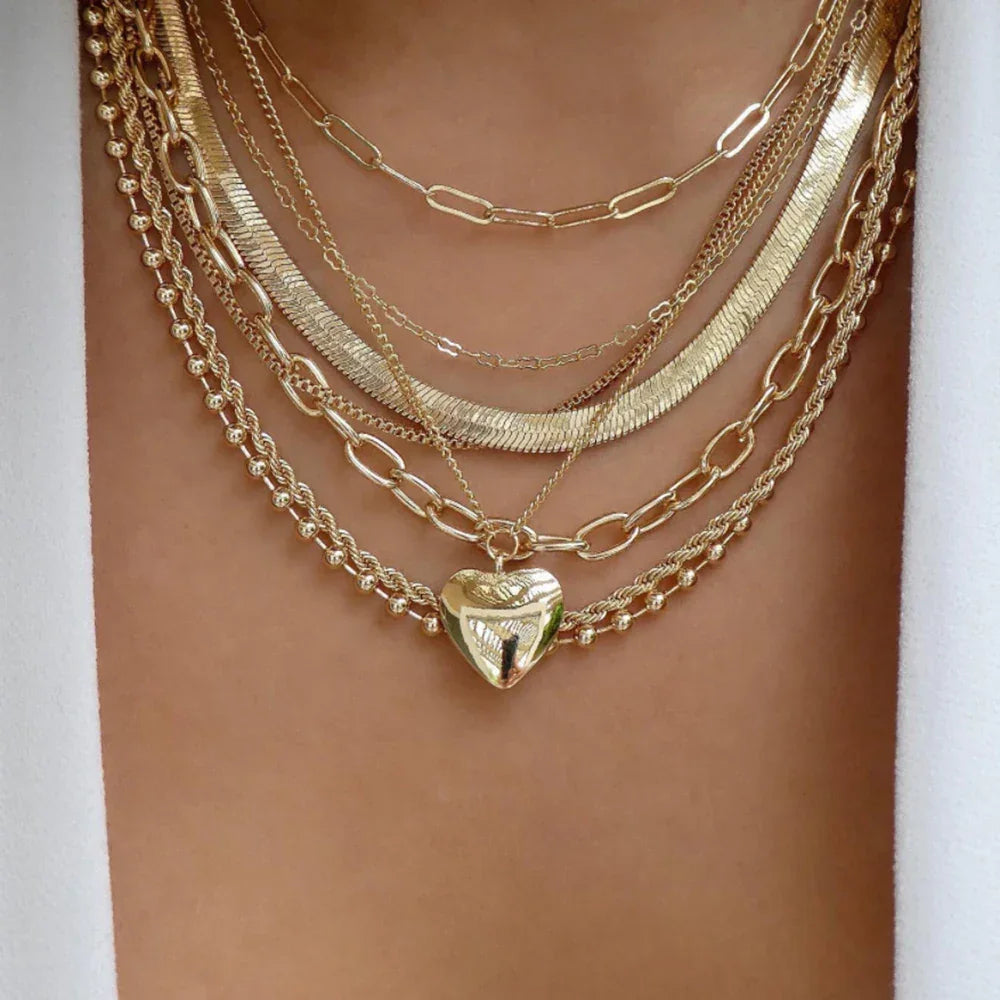 Boho Multi-Layer Crystal Pendant Necklaces