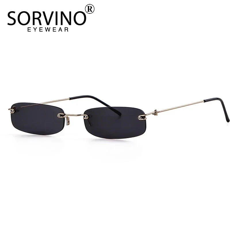 90s Designer Narrow Frameless Tint Sun Glasses Shades SP40