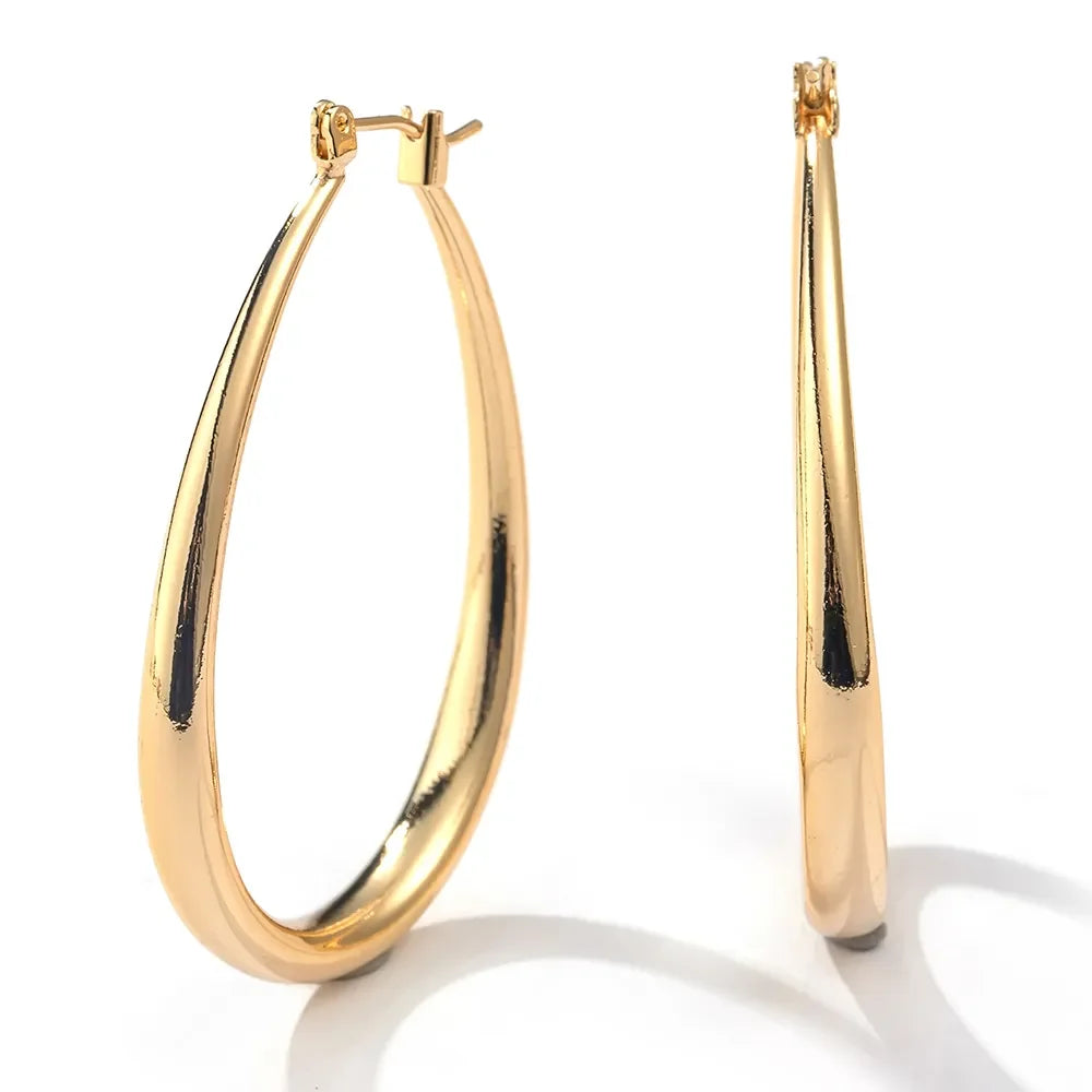 Gold Color Stainless Steel Hoop Earrings for Women Small Simple Round Circle Huggies Ear Rings Steampunk Accessories