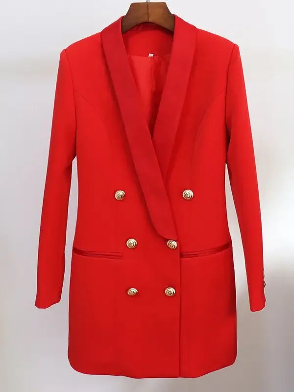 Lux Designer Satin Collar Long Brazer